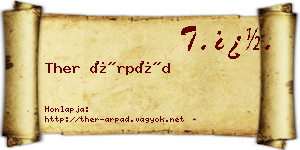 Ther Árpád névjegykártya